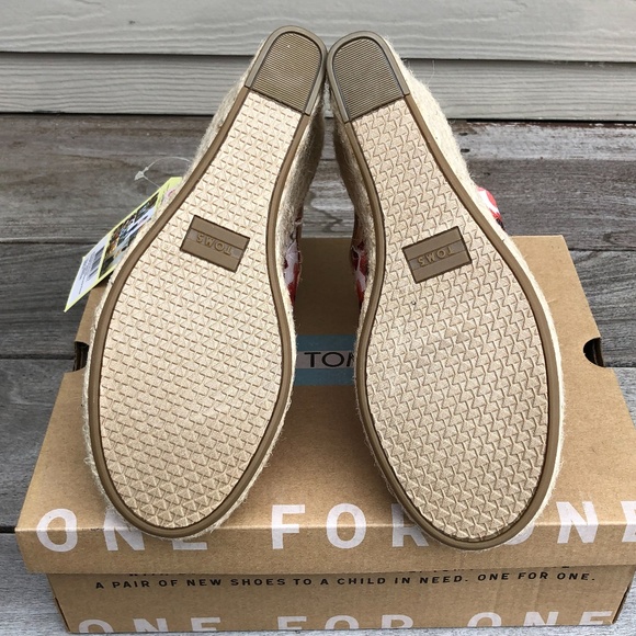 TOMS Monica Poppy Watercolor Platform Wedge - Picture 3 of 6